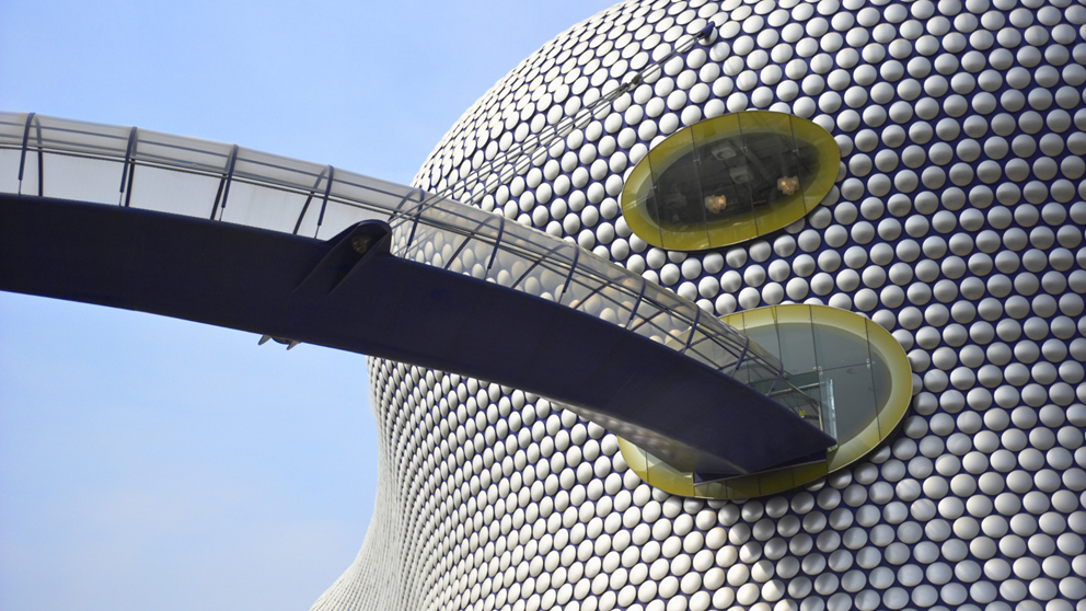 An image of the iconic Selfridges building in Birmingham.
